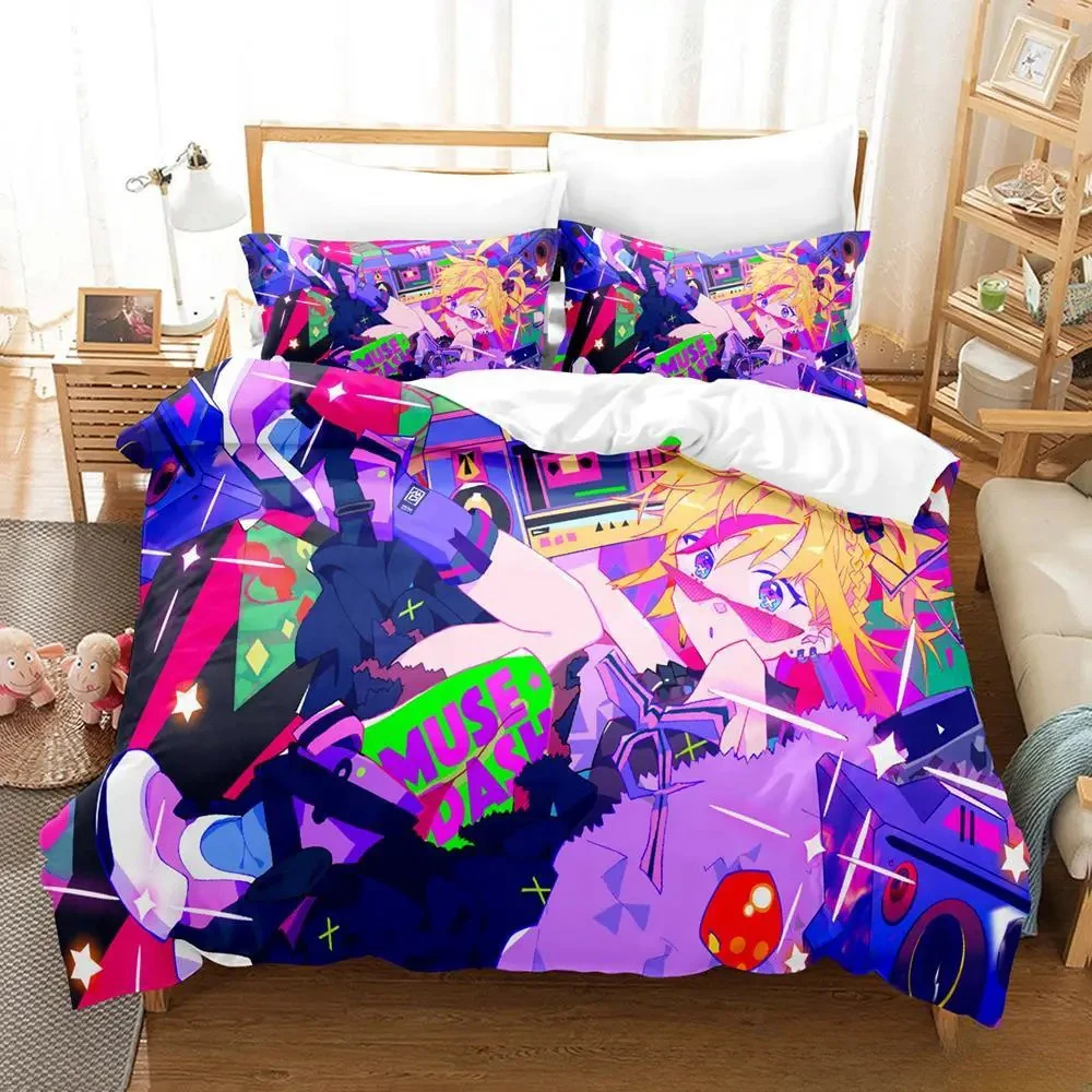 New Anime Game Muse Dash Bedding Set Single Twin Full Queen King Size Bed Set Adult Kid Bedroom Duvet cover Sets Home Textiles