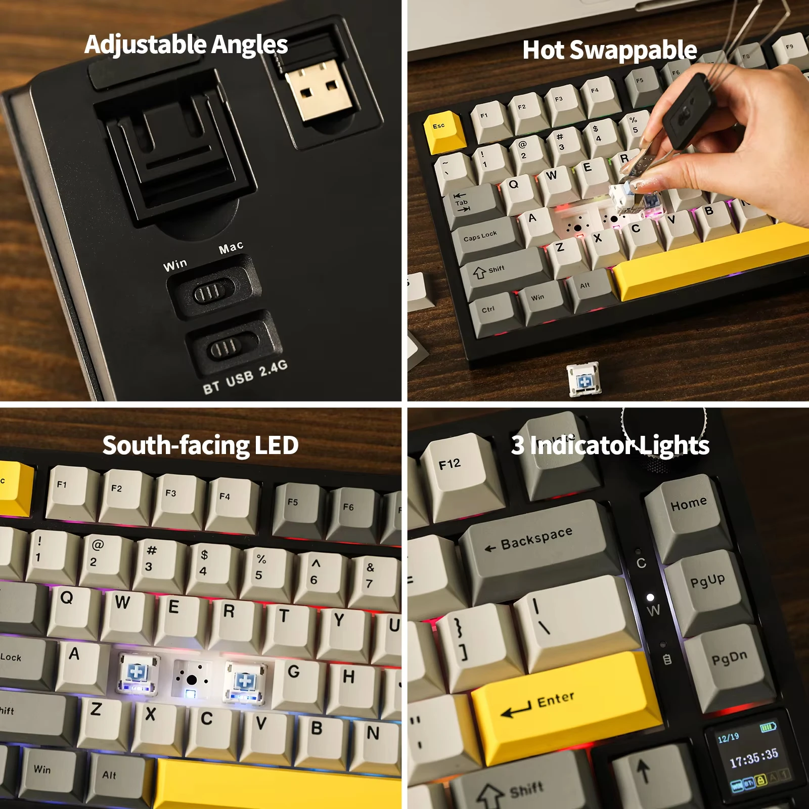 Ajazz AK820 Pro 75% Mechanical Keyboard with TFT Screen