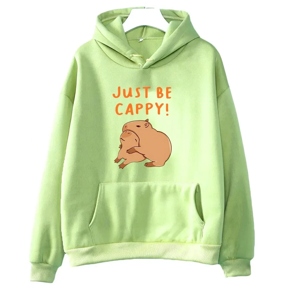 Capybara Just Be Cappy Hoodies Letter Print Sweatshirts baby boys clothes Autumn/Winter kids Clothes girl Cartoon Kawaii Graphic