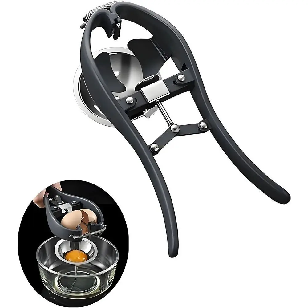Handmatige eieropener 304 roestvrij staal 3-in-1 eierscheider Quick Release eierschaal cracker eierschaalsnijder bakgereedschap