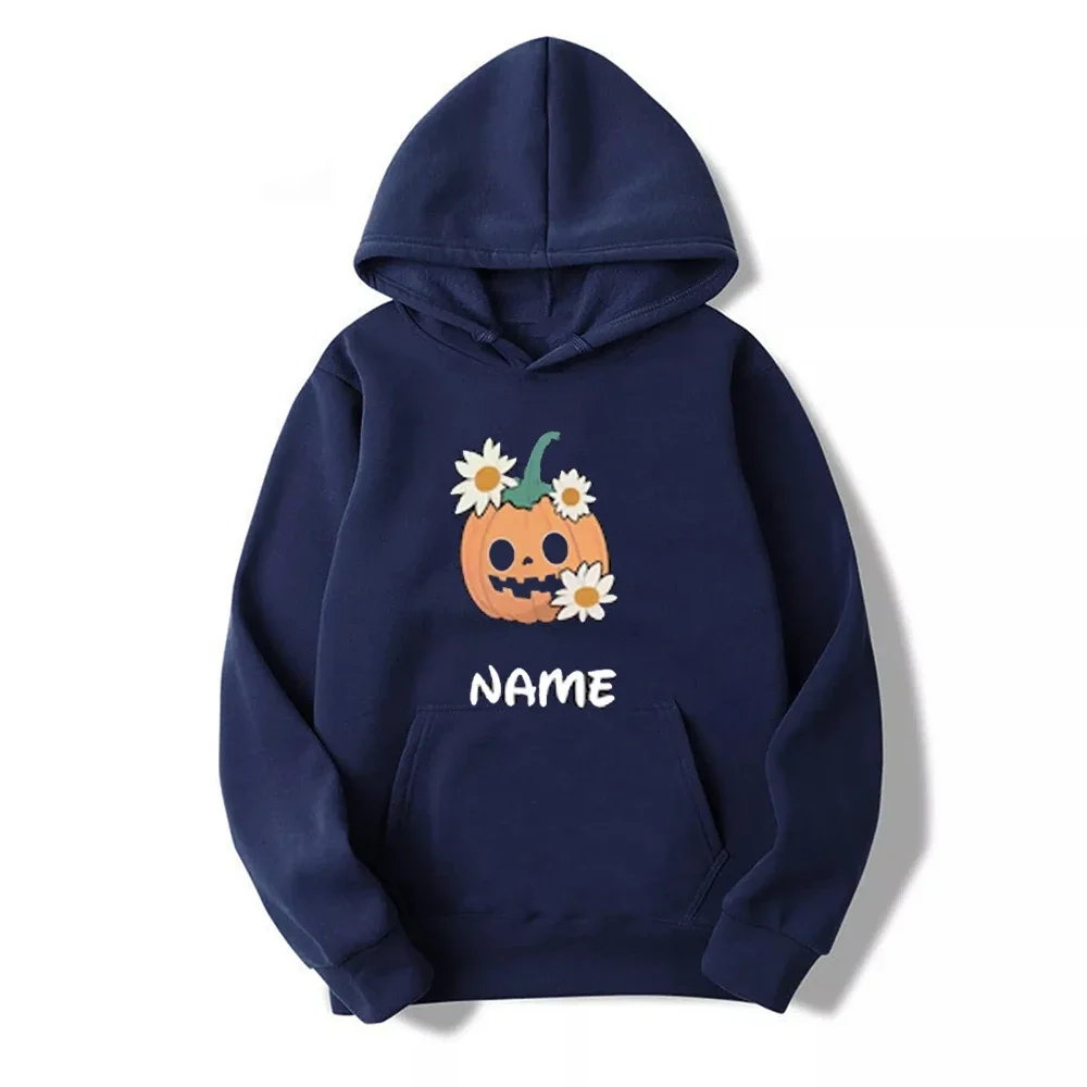 Halloween Name  Pumpkin Face Cute Ghost Family  Spooky Season Matching Funny Skull Unisex Essentials Hoodie Hoody