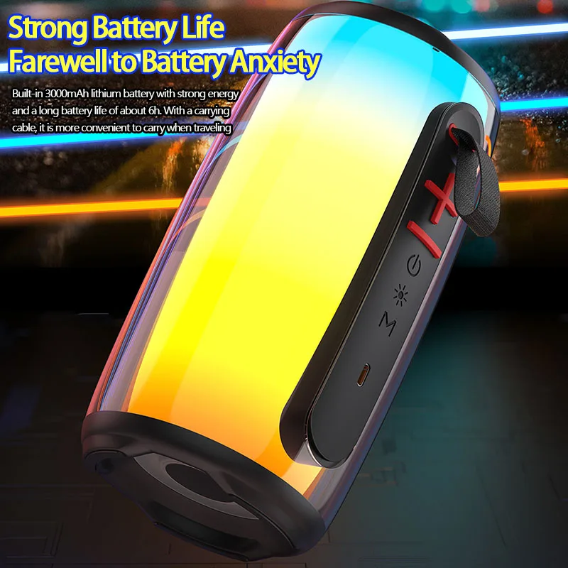 Awei Y528 RGB การเล่นบลูทูธ5.3ลำโพงแบบพกพา TWS Hifi ลำโพงไร้สาย USB Mini ลำโพงเพลง