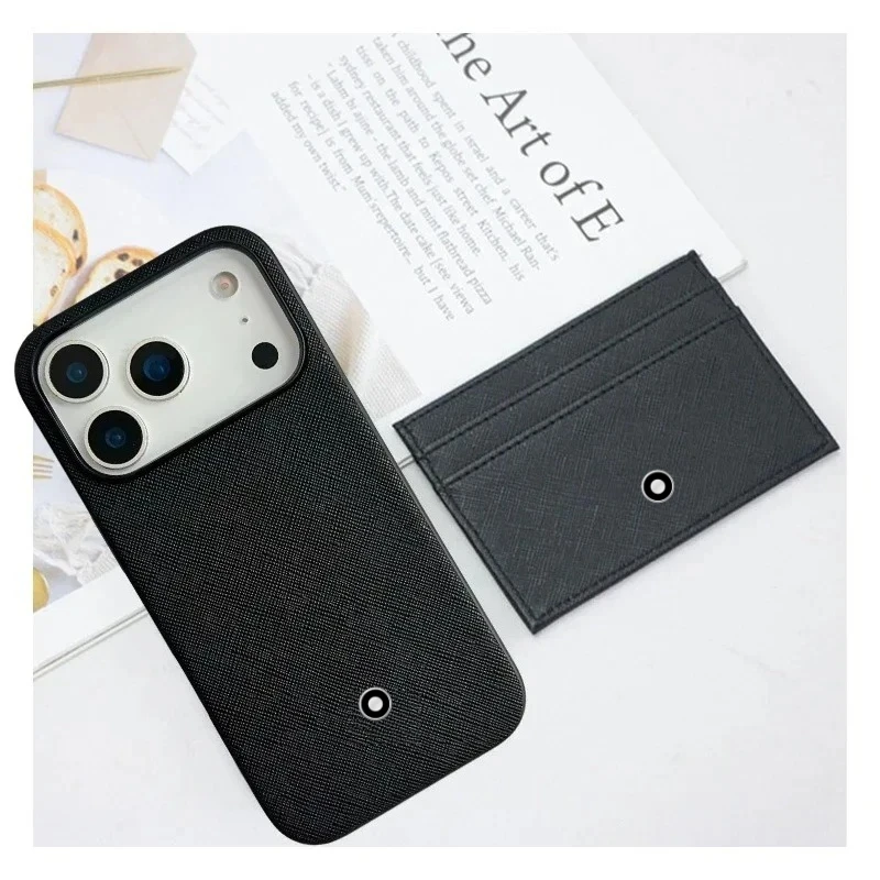 Minimalist Business Sle Leather Case for IPhone 17 Pro Max 16 15 14 13 12 Bank Credit Card Holder Wallet Card Pouch Case Bag Bla view 2