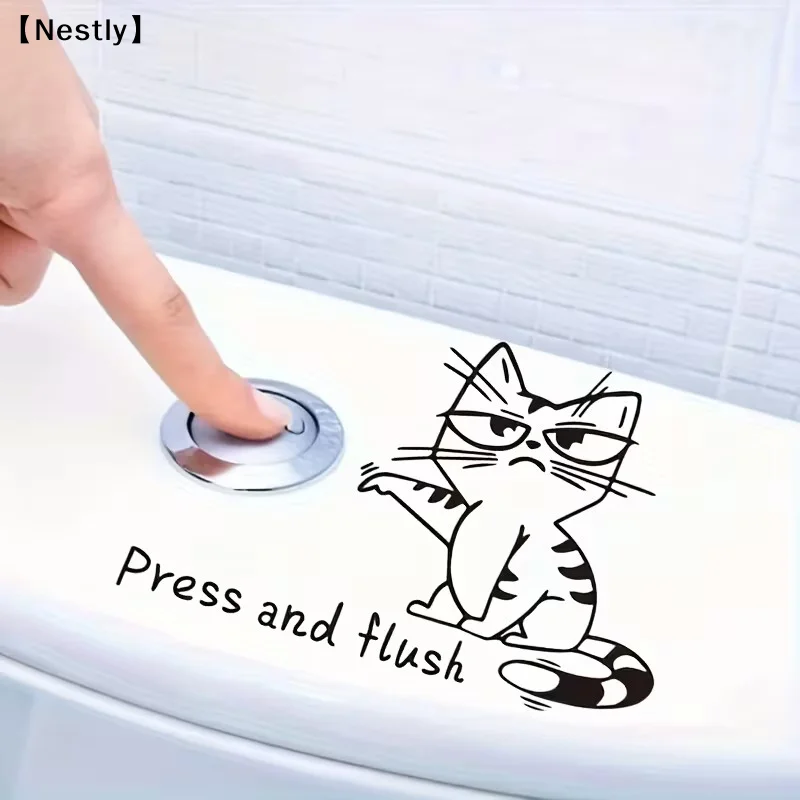 1/3pcs Cartoon Cat Toilet Sticker 