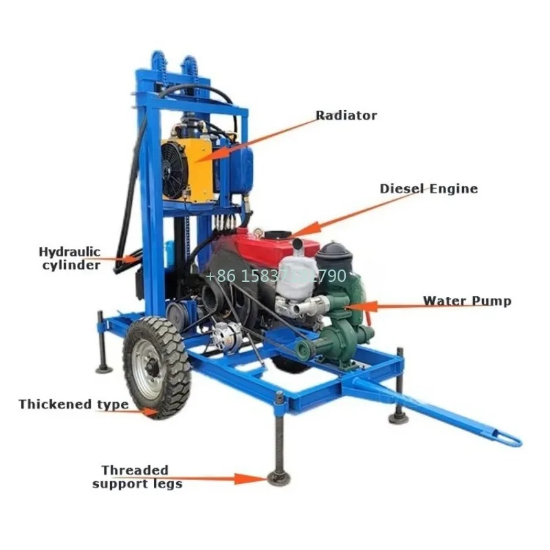 

YG New Drilling Rig Machine 100 150m Depth Diesel Mini Rotary Boring Drill Rig Machine Multifunctional Water Well Drilling Rig