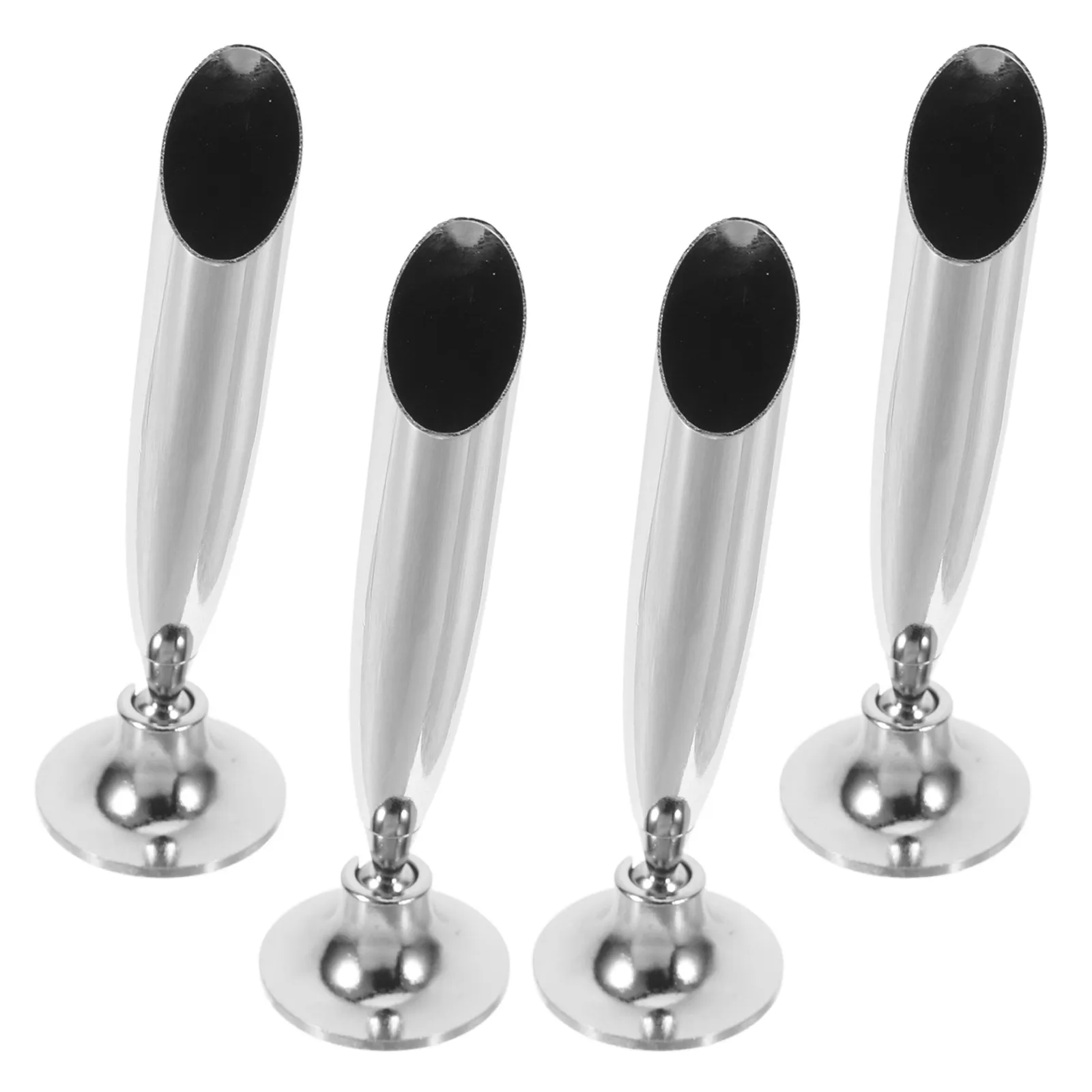 4Pcs Minimalist Metal Pen Holder Stand Single Desk Pen Base Stable Rotating Office Supplies Writing Instrument Holder Organizer