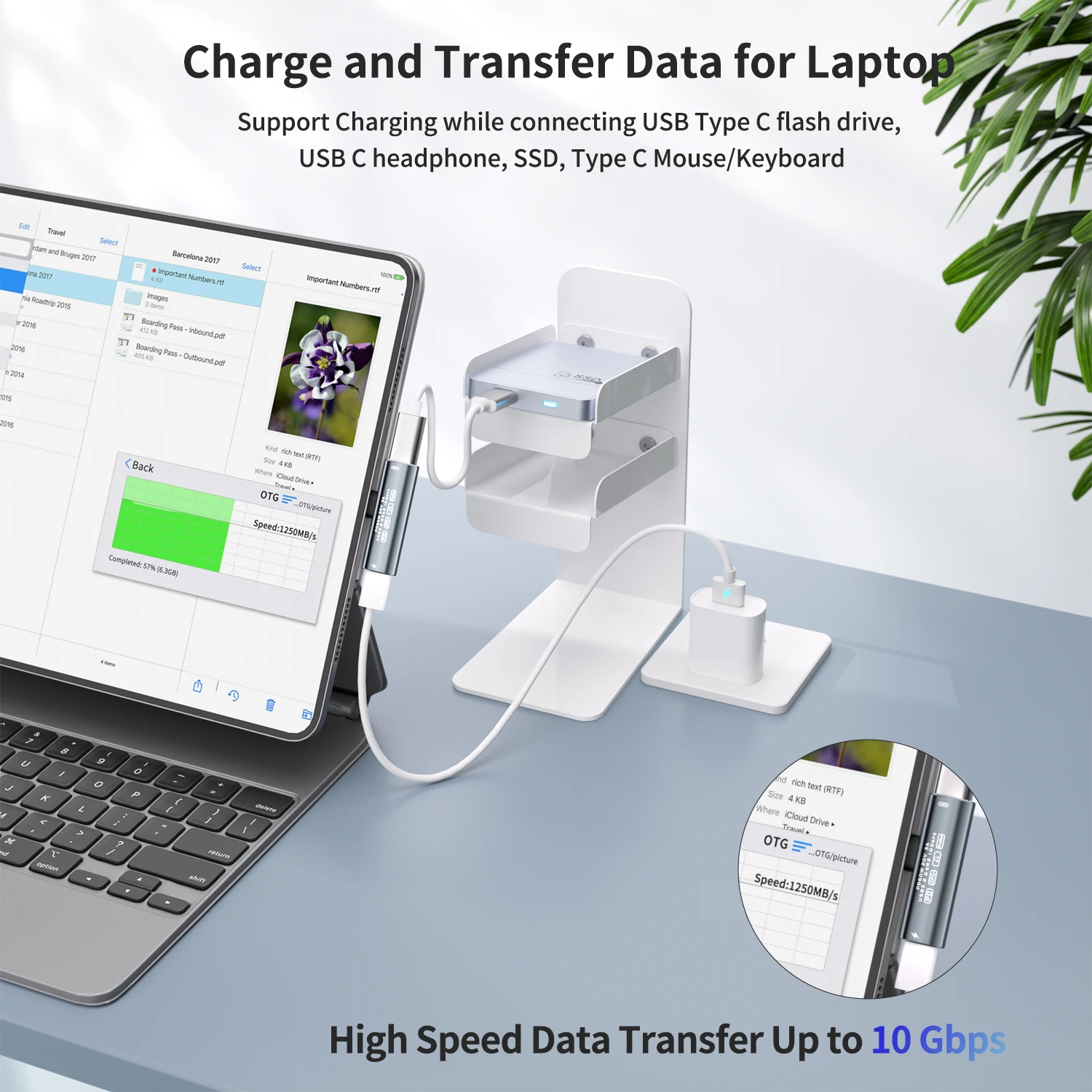 Adattatore OTG Mini Size USB3.2 Gen2 Usb C a Usb C femmina per Macbook Air iPhone 15 Pro supporto per iPad trasferimento File Apple ProRes