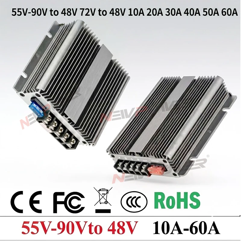 With ACC 56v 60v 64v 70v 72v 84v 88v to 48v 10A-60A DC DC Step Down Power Converter 2400W 2880W Buck Converter Reducer CE RoHS