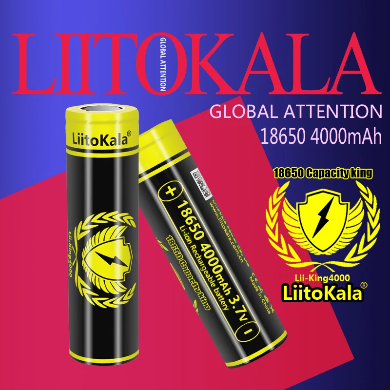 1-40 sztuk LiitoKala Lii-King4000 3.7V 18650 4000mAh 12A rozładowywanie akumulatorów do baterii latarki
