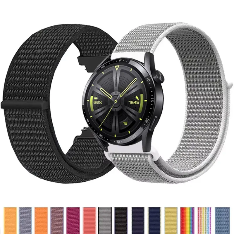 22mm Nylon Loop Strap For Huawei GT5 4 3 2 46mm Bracelet GT2 3 5 Pro 2e Sport Correa For Huawei Watch 3/4 2 3 4 Pro Band 46mm