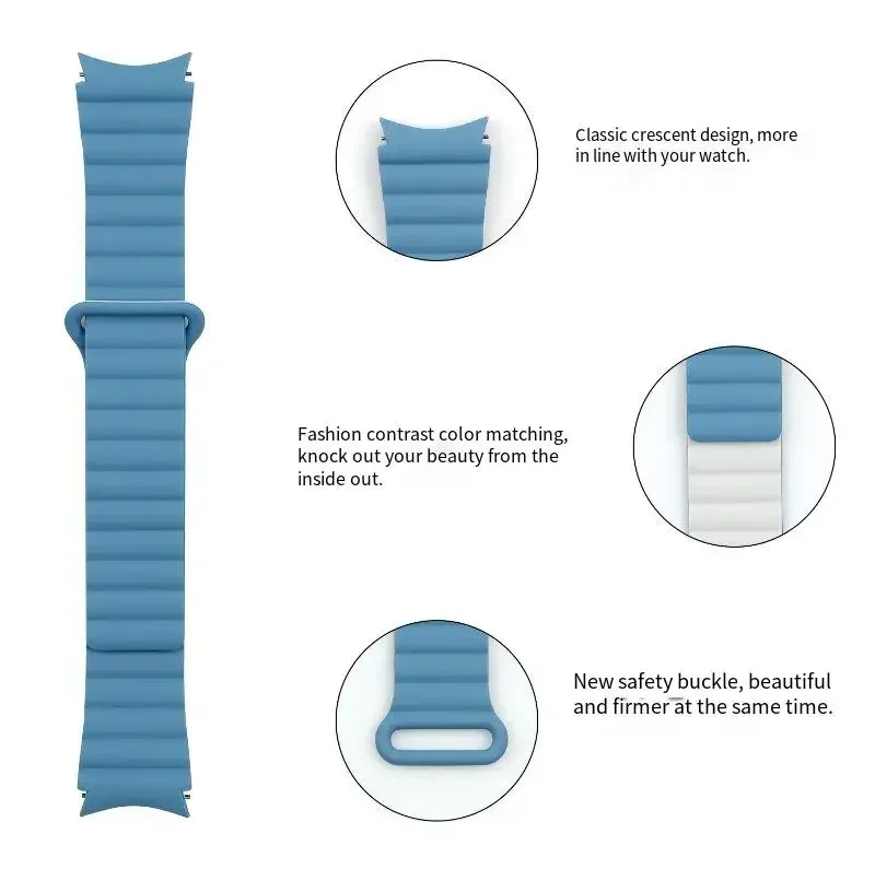حزام سيليكون لساعة سامسونج جالاكسي 4/5/6/7 40 مللي متر 44 مللي متر 5 برو 45 مللي متر سوار معصم مغناطيسي للساعة 4/6 كلاسيكي 47 مللي متر 43 مللي متر #5