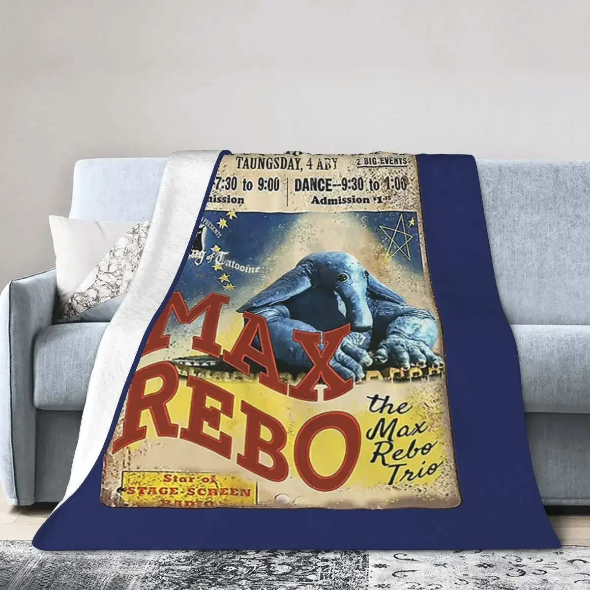 Vintage Style Fan Art Max Rebo Concert Poster Blanket Soft Warm Flannel Throw Blanket Plush for Bed Picnic Travel Home Couch