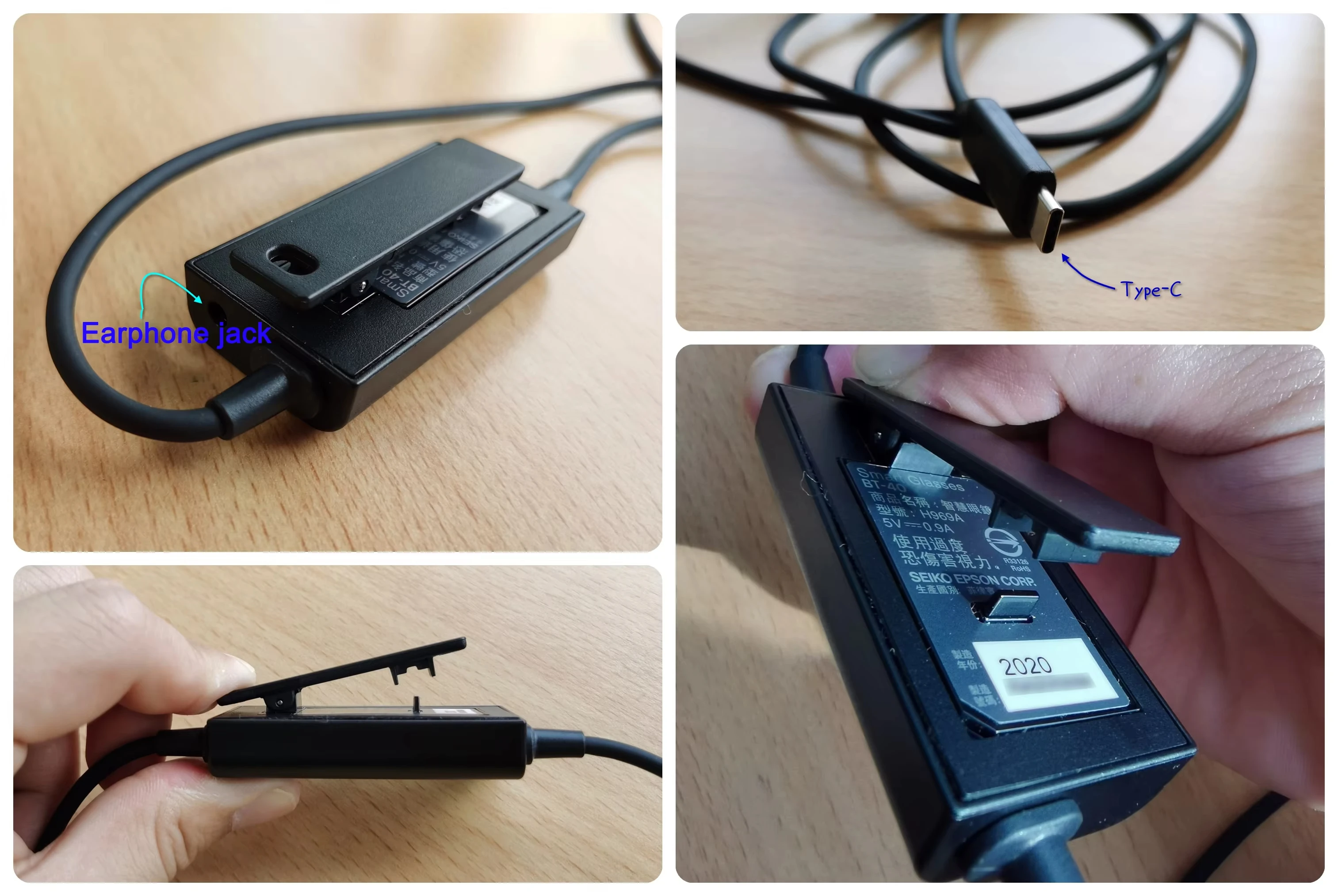 Epson Moverio BT-40 Smart Glasses AR-Headset 120 Zoll Full HD 1080P OLED-Mikroprojektion Freisprecheinrichtung für Smartphones bis zu 6,8 Zoll