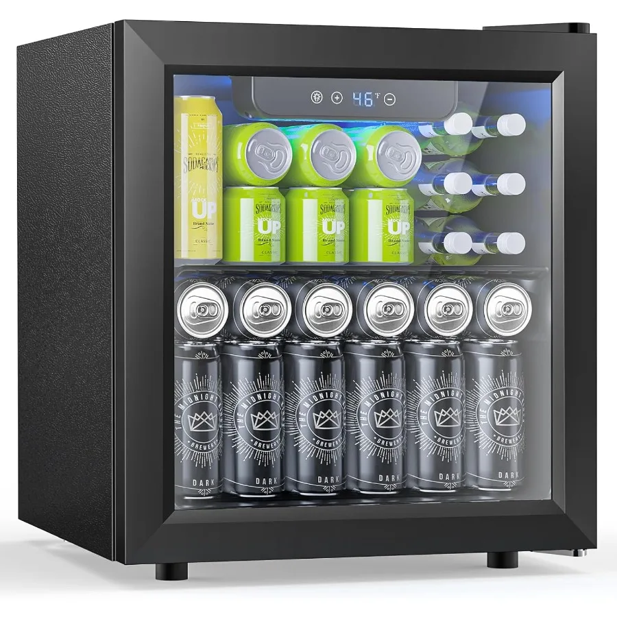 Mini Beverage Refrigerator Cooler with Glass Door