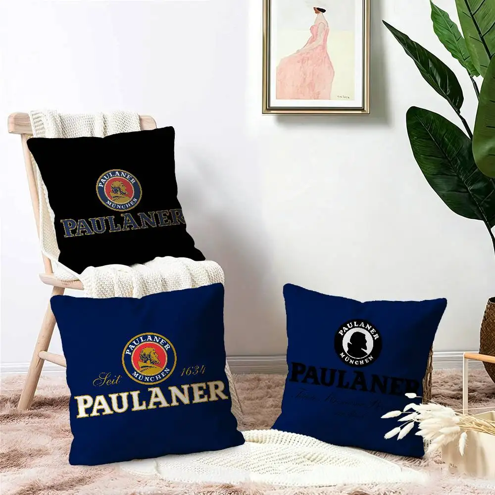 Paulaner Logo Cushion Cover Pillow Cover Decor Pillowcase Printed Cushion Case for Couch