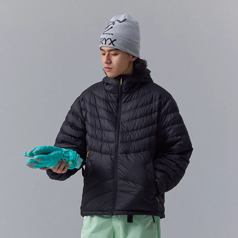 Qualità impermeabile 90% piumino bianco uomo donna con cappuccio piumino da trekking piumino da campeggio esterno capispalla per coppie JK-085