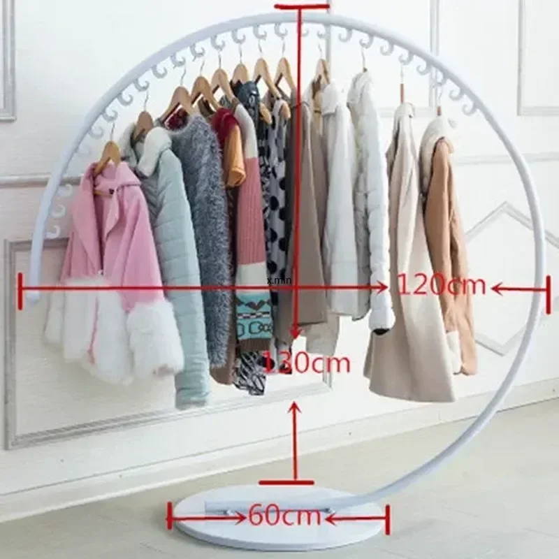 Creative Gold Clothes Display Hanger Coat Rack Wardrobe Clothing Drying Racks Floor Modern Standing Clothes Hanger Coat Shelf