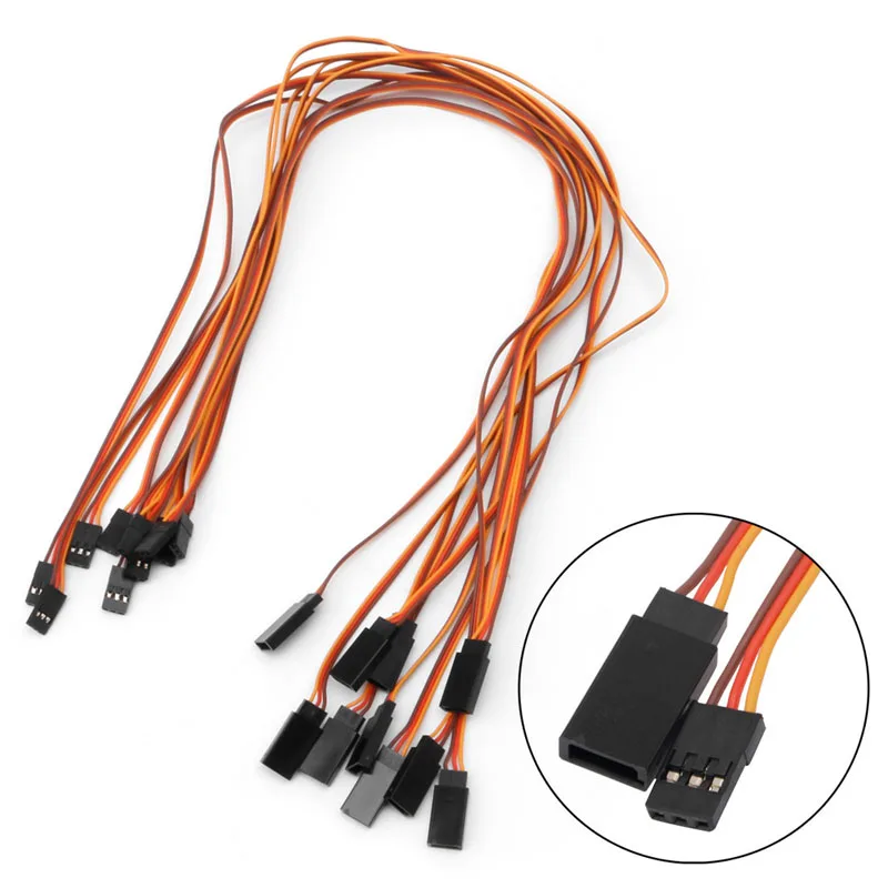 10 Stück 150/200/300/500mm Servo verlängerung kabel für RC Futaba JR Stecker zu Buchse 30cm Jul27 _ 32