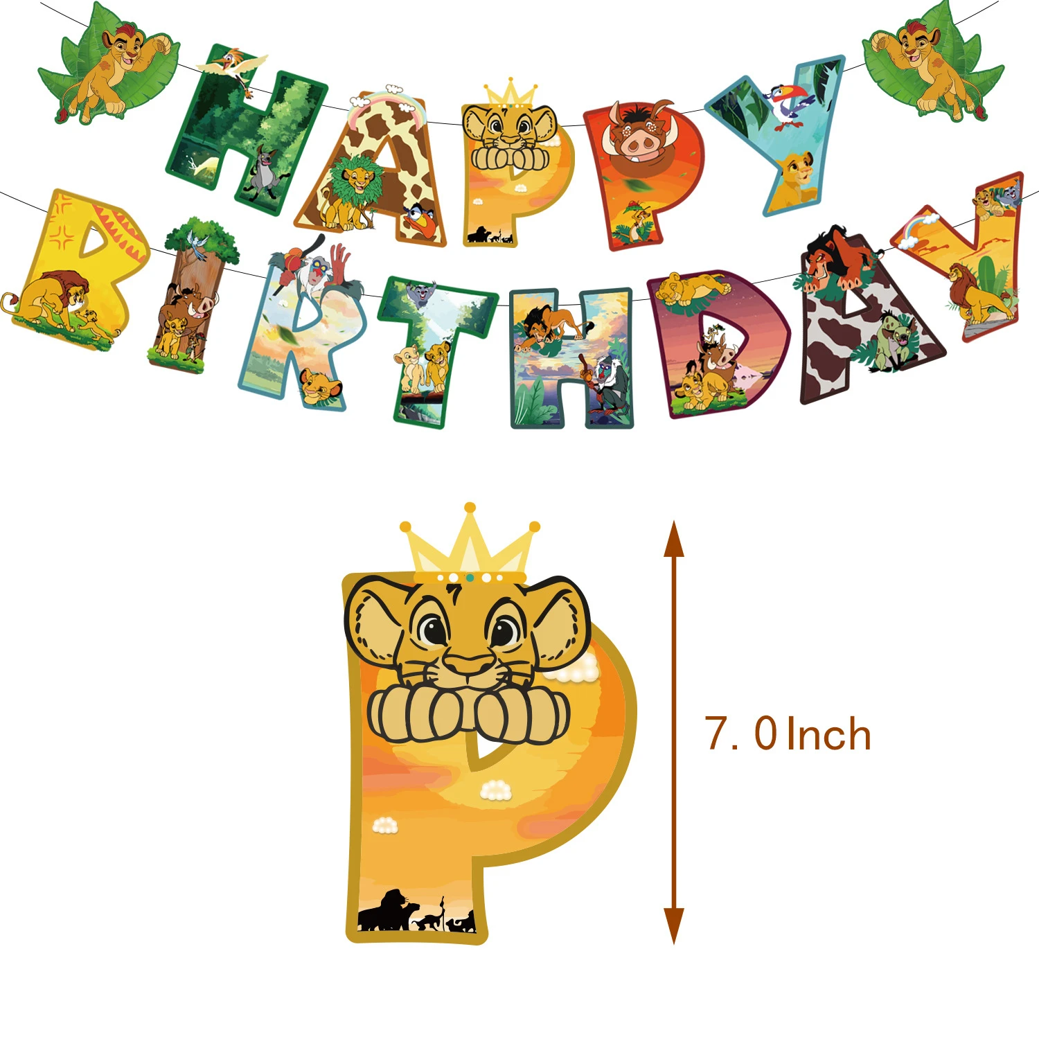 Lion King Theme Birthday Party Decoration Set Simba Latex Balloon Backdrop Banner Cake Topper Kids Party Supplies Baby Shower - view 3