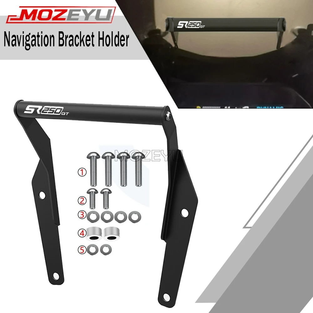 

2025 Motorcycle Aluminum GPS Phone Navigation Bracket Front Bar Phone Holder Mount Stand For VOGE SR250GT SR 250 GT 2024 2026