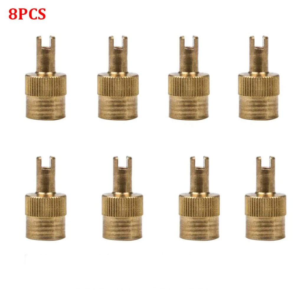 

8pcs Rubber Seal Copper Valve Stem Caps Nickel Plated Brass Dustproof Tire Valve Caps Auto Valve Cover for Car Motorcycle