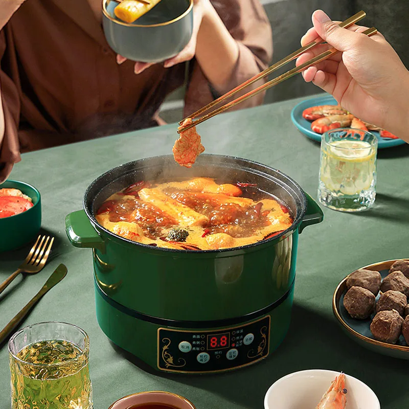 Electric Dish Hot Pot Assortment Double Noodle Soup Multifunction Hot Pot Small Round Chinese Thickened Fondue Chinoise Cookware