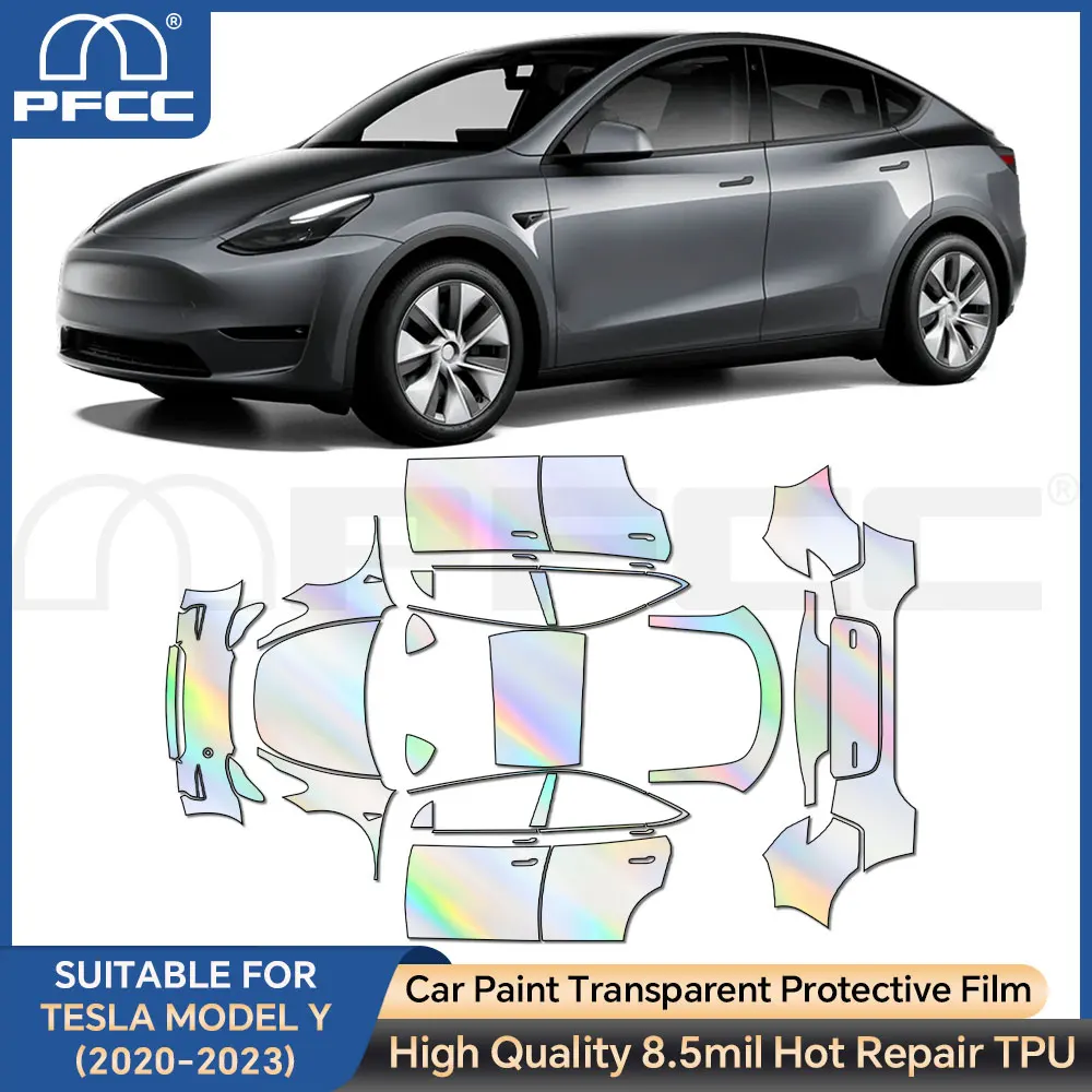 

Предварительно вырезанная защитная пленка для Tesla Model Y 2023, 2020, 2022, краска PPF, прозрачная автомобильная наклейка, комплект автомобильных аксессуаров, защита от царапин