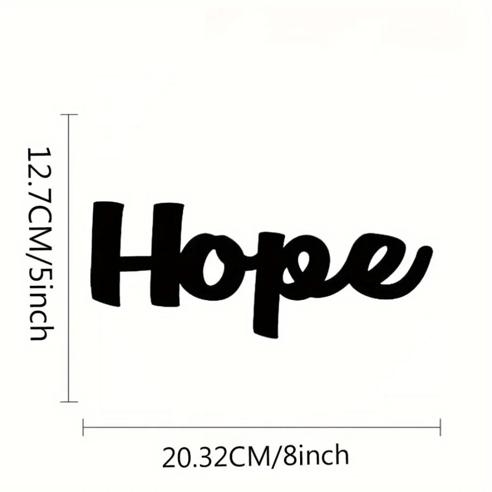 CIFBUY Inspirational Hope Metal Wall Sculpture Premium Iron Craft Motivational Hanging Decor For Home Durable Wall Ornament