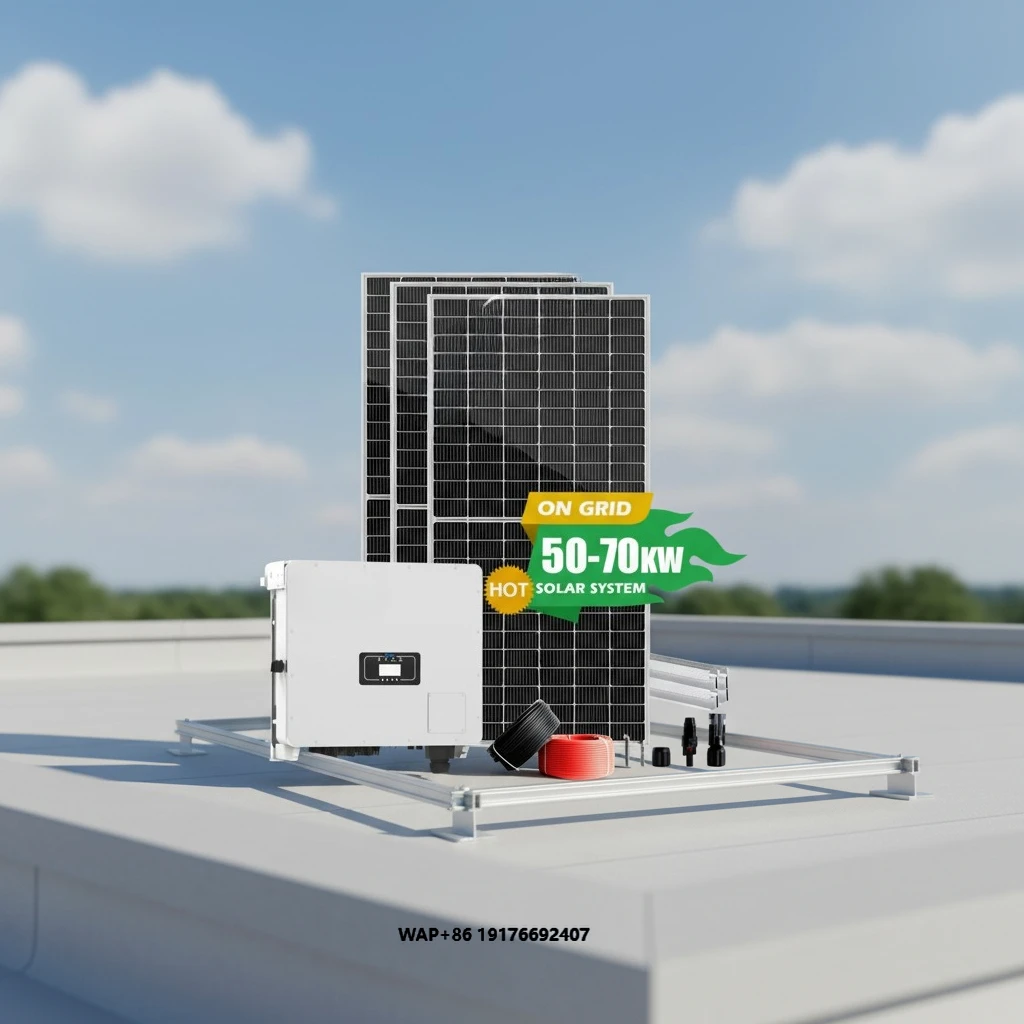 50-70kW On-Grid Solar Power System with Inverter and Panels for Commercial and Industrial Applications Clean Energy Generation