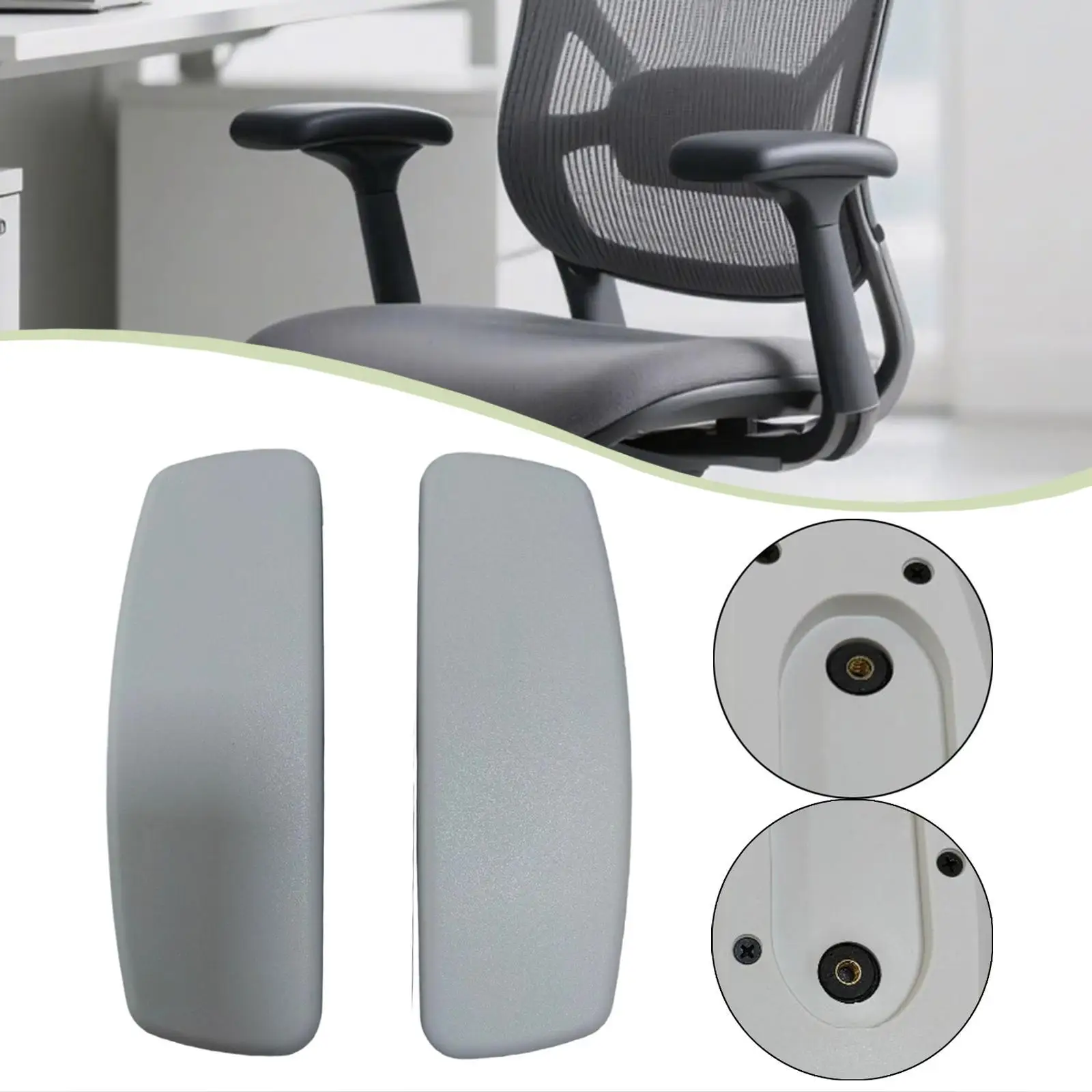 2Pcs Office Chair Armrest Arm Pads Caps TPU Water Resistant Desk Chair Arms