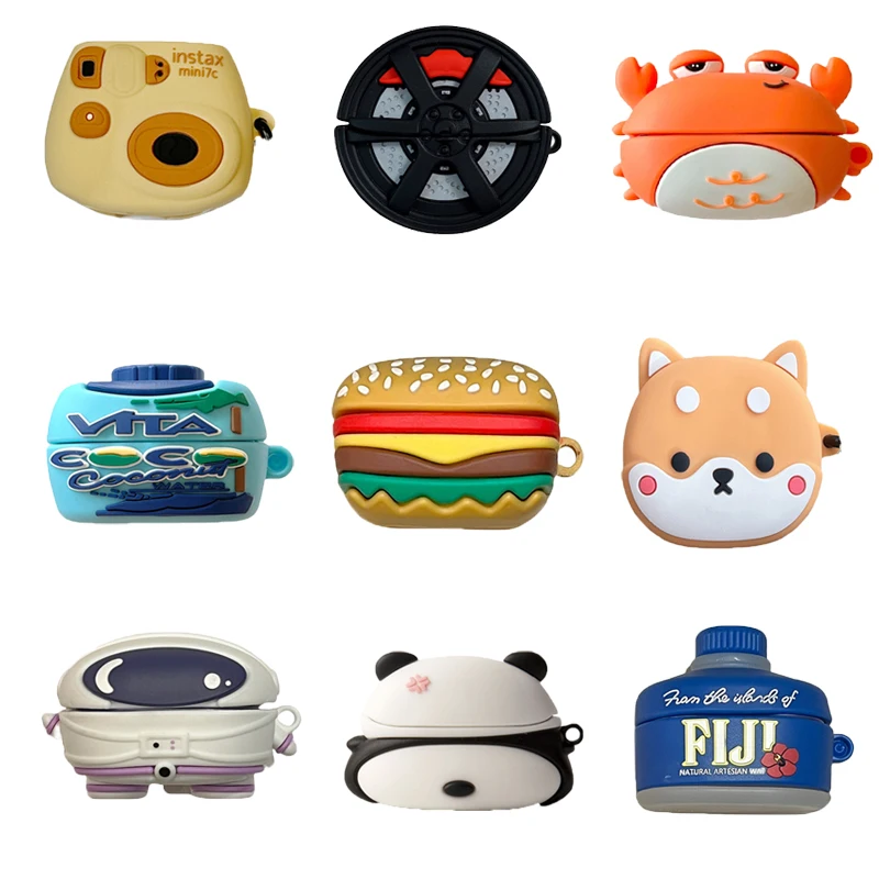 

3D Cute Cartoon Hamburger Silicone Earphone Case For Samsung Buds2 Pro Bottles Charging Box Cover For Samsung Buds 2/Live/FE/Pro