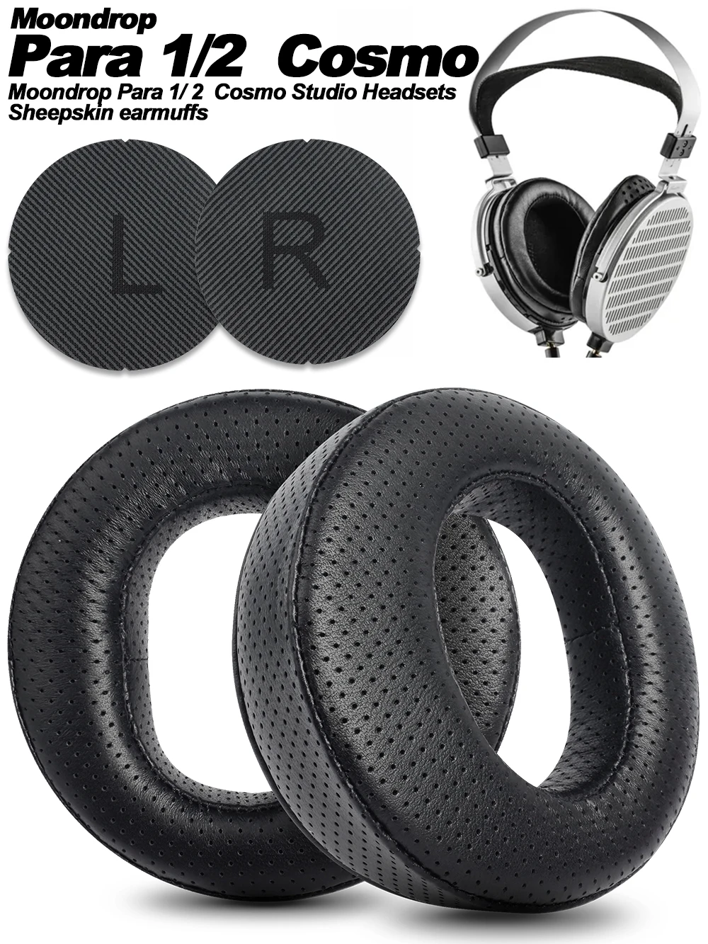 Image of Ohrpolster Moondrop Para 1/2 Cosmo EP100A Venus Ohrmuscheln aus Schafsfell, perforiertes Schafsfell-Dermis, Kopfhörer-Abdeckungen aus Memory-Schaumstoff