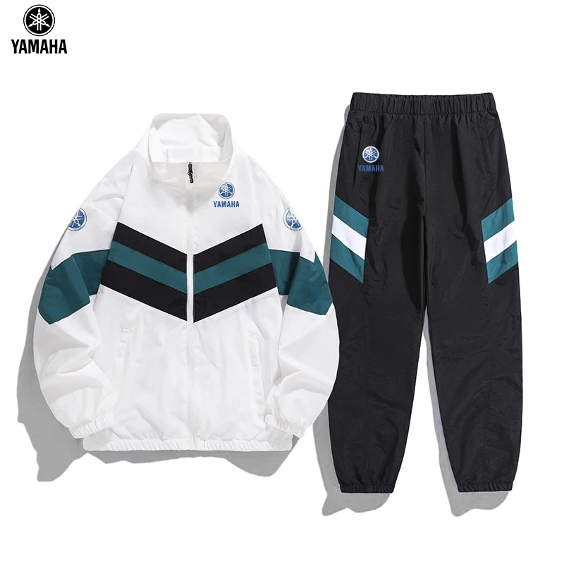 Yamaha men's motorcycle jacket set, with multi-color design, lightweight and casual, windproof and durable, made of high-quality