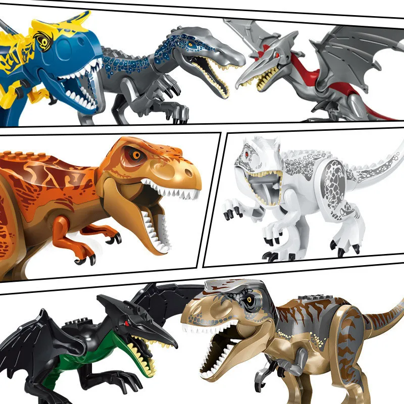 Jurassic World Brutal Raptor Blocos de Construção Tijolos de Dinossauro Tiranossauro Indominus I-Rex Montar Brinquedo Para Crianças Presentes