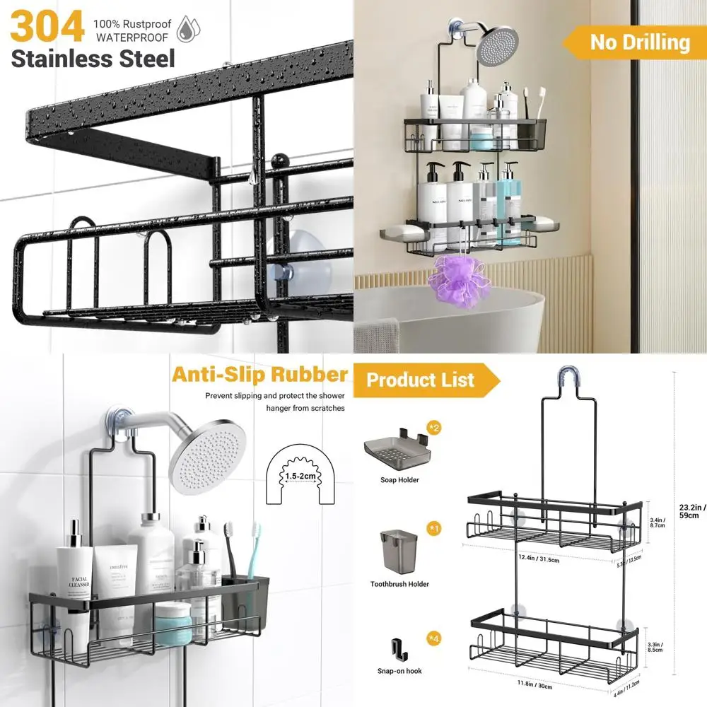

Подвесной органайзер для душа: полка без ржавчины для простого доступа к предметам первой необходимости для душа