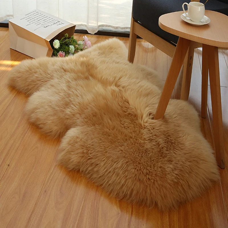 

GENUINE THICK WOOL Sheepskin Pelt Rugs Shaggy Area Rug For Living Room Sheep Skin Furry Carpet for Home Decor Fluffy Mat