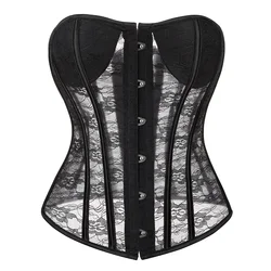 Women's Corset Top Breathable Mesh Corsets Bridal Corsage See Through Bustier Valentine's Day Bustiers Graduation Party Costumes