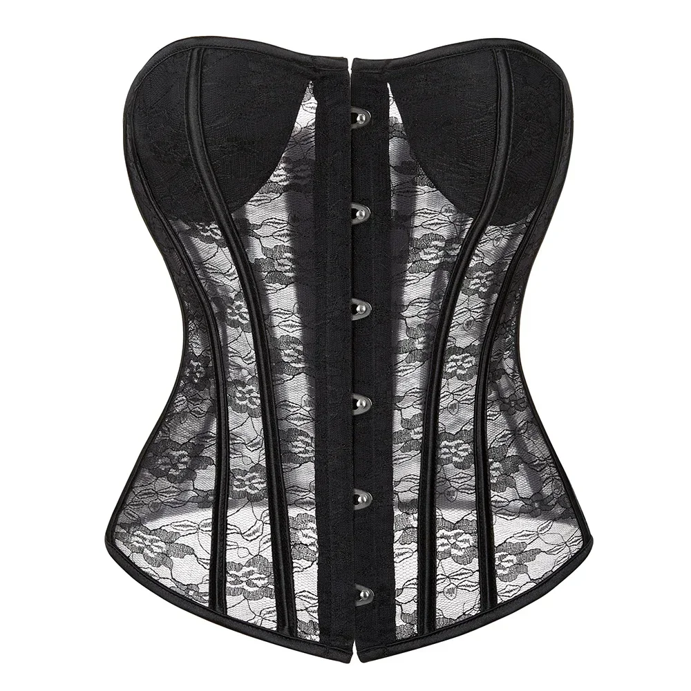 Women's Corset Top Breathable Mesh Corsets Bridal Corsage See Through Bustier Valentine's Day Bustiers Graduation Party Costumes