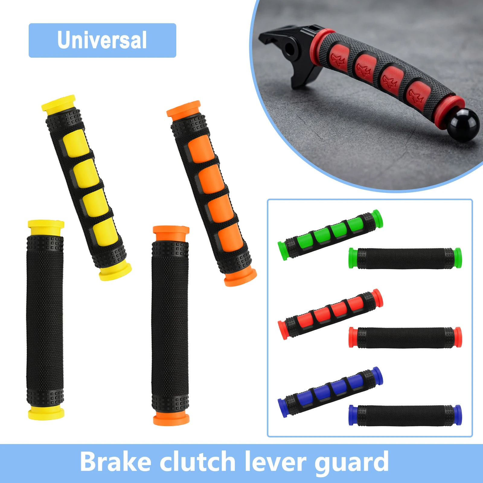 Brake Clutch Sleeve Cover 2Pair Universal Motorcycle Non - slip Rhombus Pattern Durable Rubber Lever Grips Protector Grip Guard