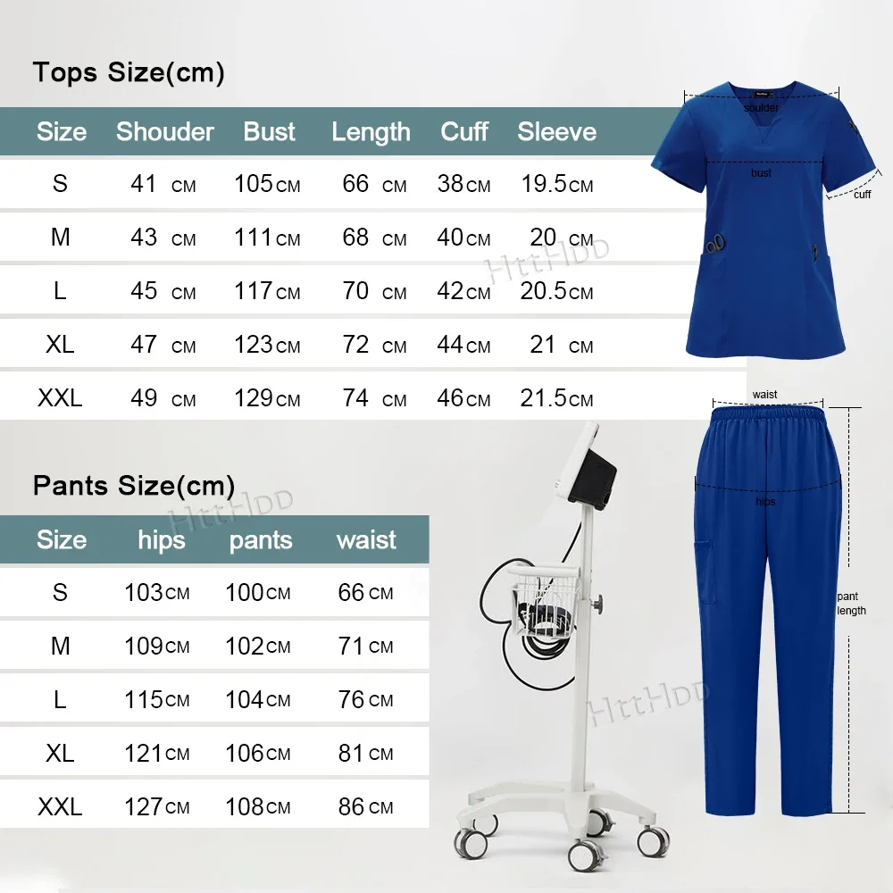 Hot Sales Hospital Doctor Uniforms Medical Nursing Scrubs Uniforms Clinic Scrubs Short Sleeve Tops Pants Sets Beauty SPA Uniform