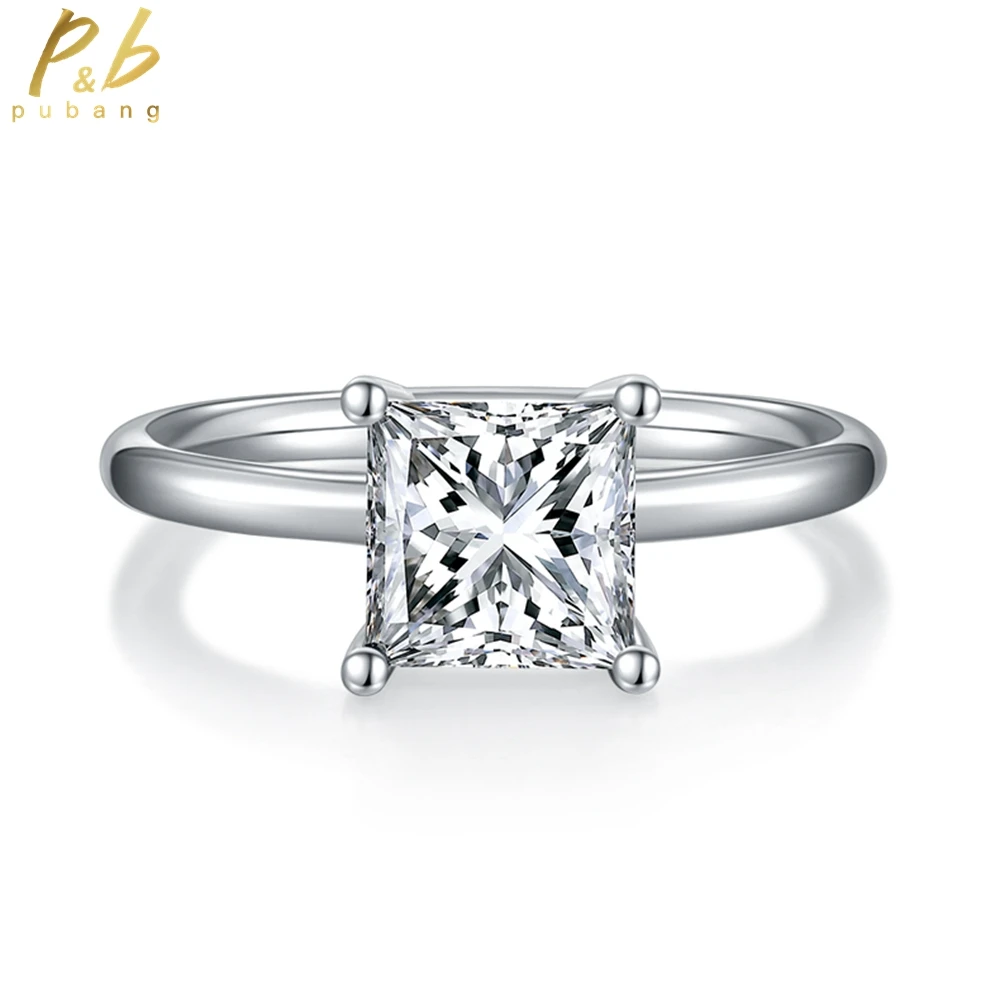 

PuBang Fine Jewelry Solid 925 Sterling Silver 2CT 7MM GRA Moissanite Diamond Ring for Women Anniversary Party Gift Free Shipping