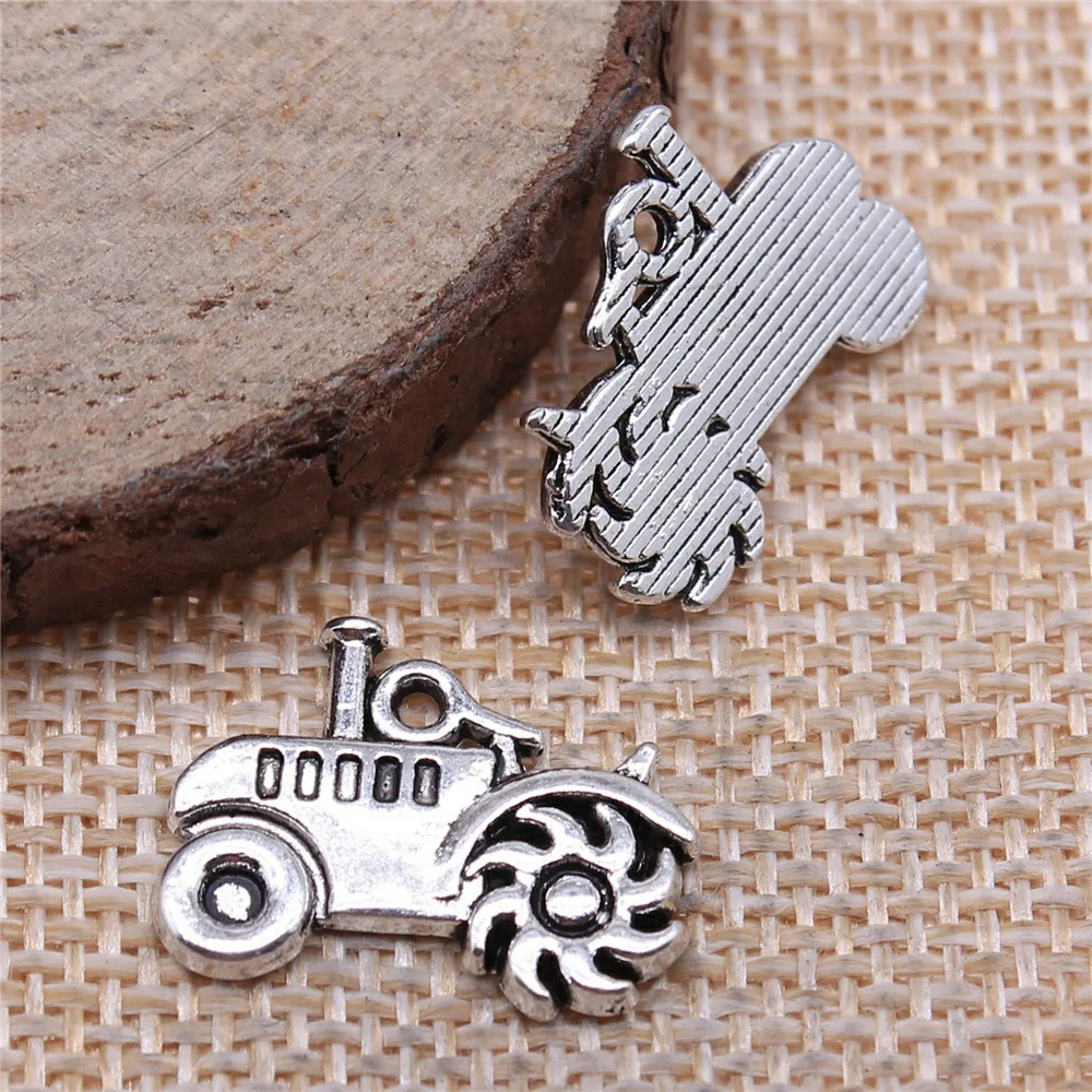 

20pcs 20x15mm(0.79x0.59inch) Antique Silver Color Agricultural Vehicles Tractor Charms Pendants DIY Jewelry Making Accessories