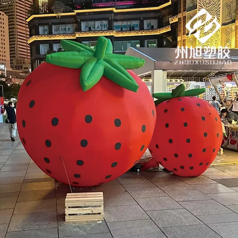 

Inflatable strawberry air model cartoon fruit custom Arch balloon summer fruit model walking mall decorative props