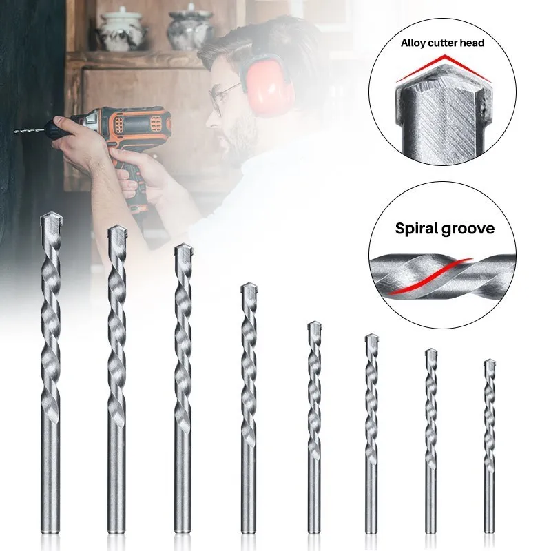 8 stücke 3-10mm Wand bohrer Mauerwerk Bohrer Hartmetall gespitzt Pistole Bohrer für Ziegel Beton Marmor Fliesen Stein bohren – Detail 2