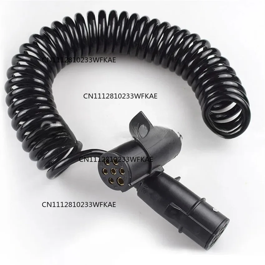 7-core Spiral Cable Semi-trailer Connection Cable Truck Trailer Cable Assembly Power Reel Trailer Breakaway Electrical Plugs
