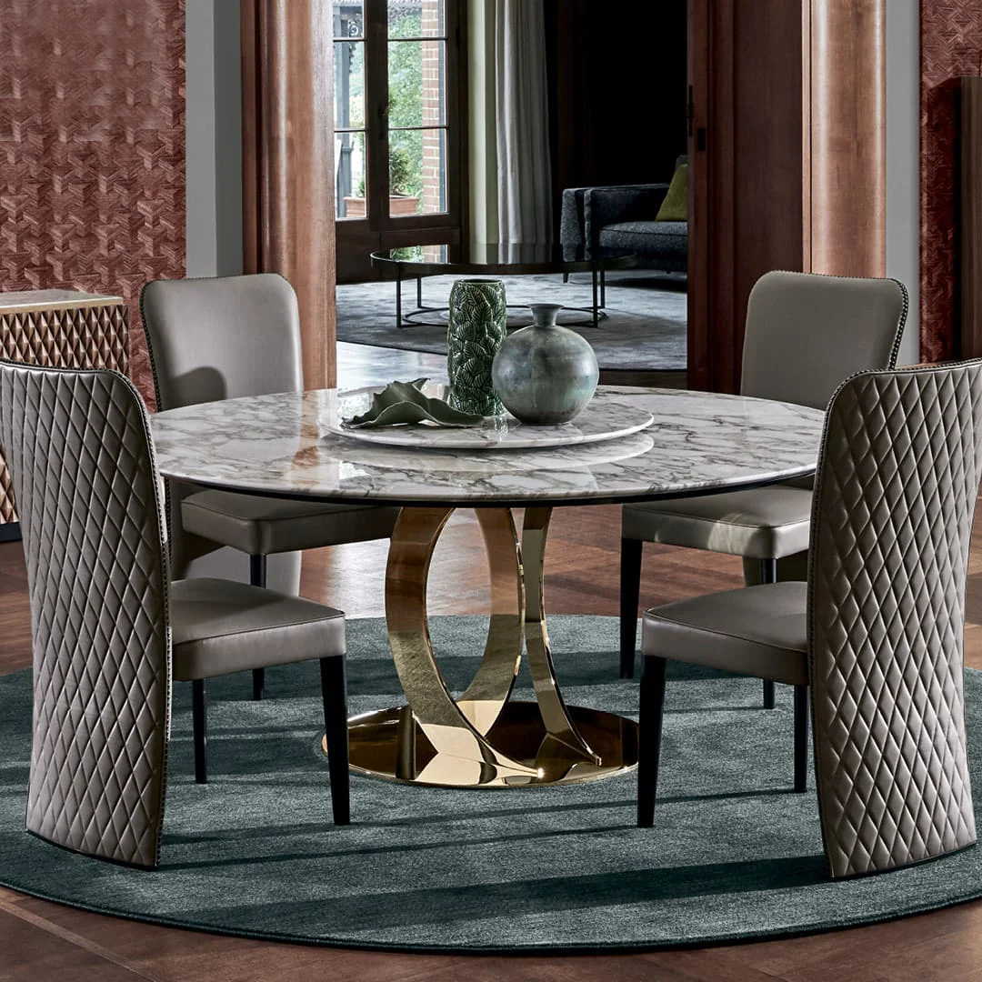 Bespoke Villa High-end Modern Dining Room Furniture Suite Natural Marble Dining Room Sets 6 8 Chairs Luxury Dinning Table Set