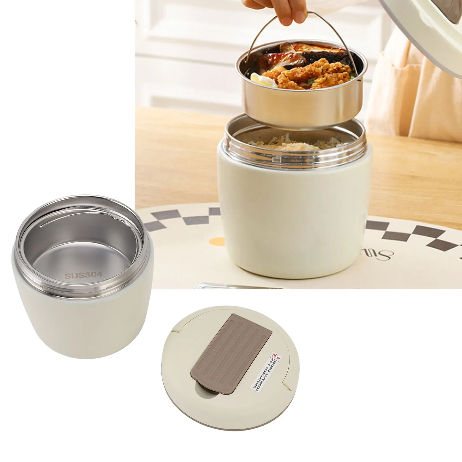 Vakuumisoliertes Lebensmittelglas aus Edelstahl 304, Thermo-Lunchbox, Suppenbehälter, 12 Stunden warm halten, für Büro, Reisen, Picknick