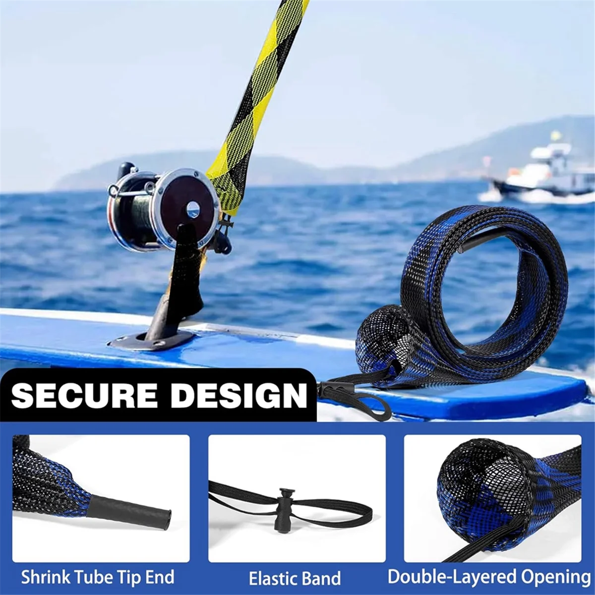 

Ultra-Durable Fishing Rod Sleeve Fishing Pole Sleeve for Casting Rod, Sea Fishing Rod - Braided Mesh Rod Protector Fishing Rod S
