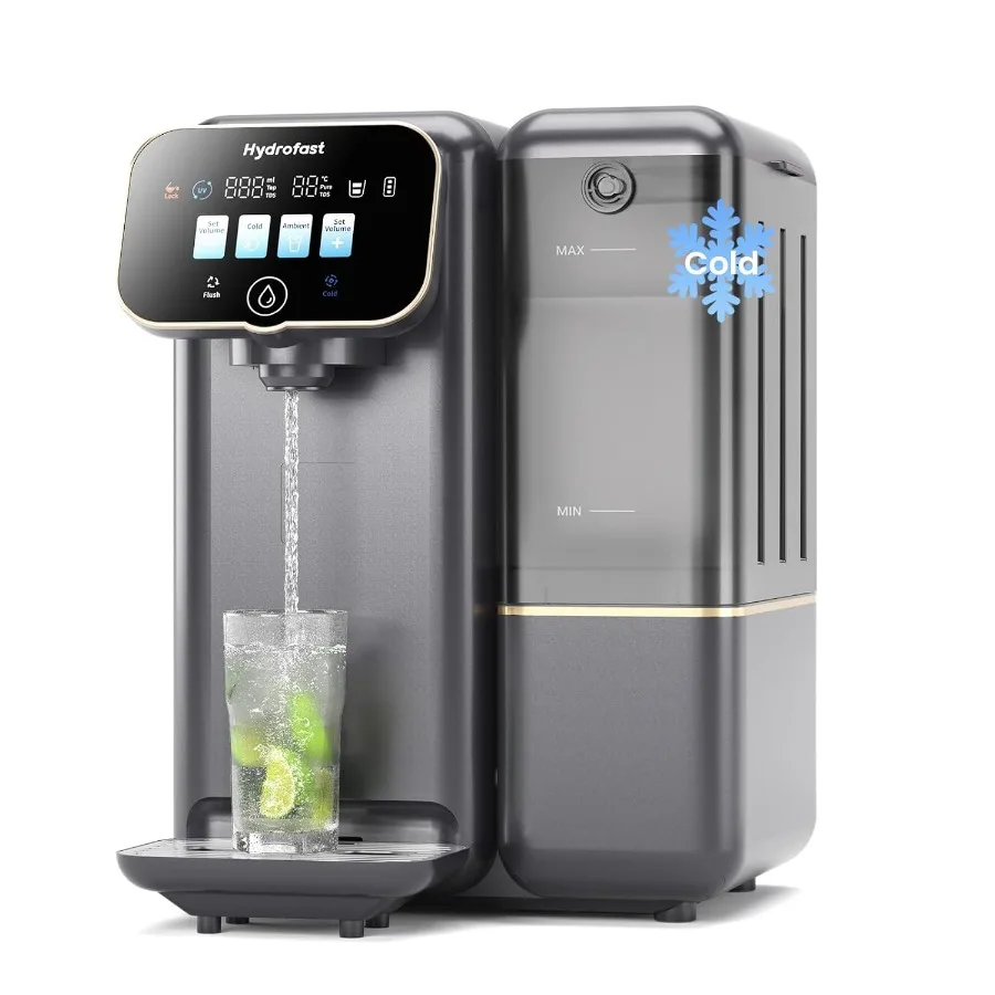 

Portable 6 Stage RO Water Purifier with UV Remineralization for Cold Water Countertop Design C100 pH Balance 3:1 Pure to Drain