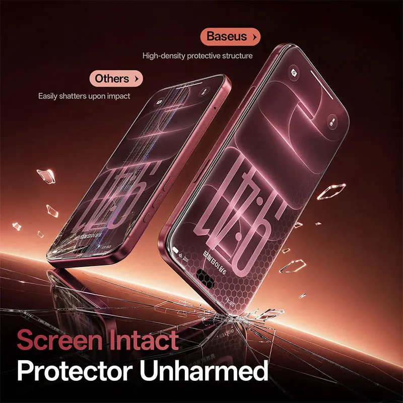 Szkło hartowane Baseus Corning do iPhone 18 17 Pro Max, folia ochronna na ekran, zabezpieczająca przed podglądaniem, odporna na uderzenia, łatwa w montażu. — zdjęcie produktu 2